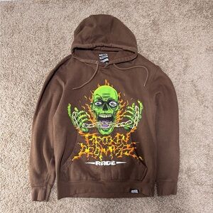 BROKEN PROMISES FORGET YOU BROWN HOODIE SIZE SMALL NEW